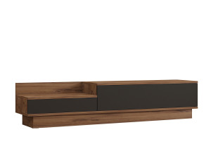 Drewniany stojak pod telewizor "Asir" - 160 x 35 x 35 cm - Brązowy