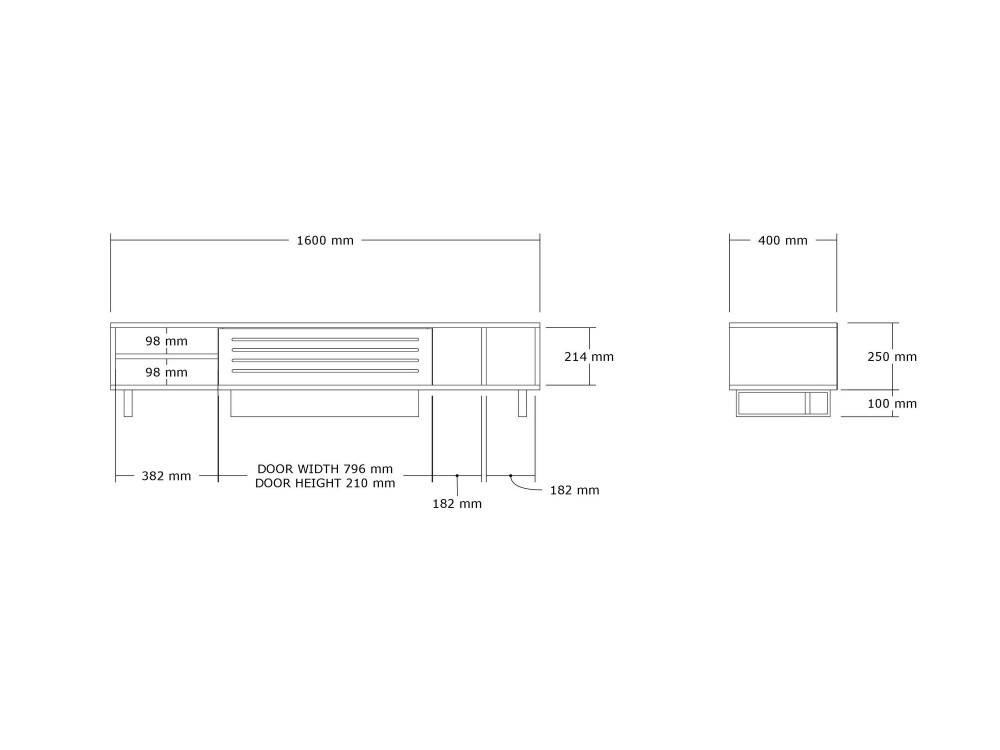 Drewniana podstawa pod telewizor "Safir" 160 x 40 x 35 cm - Saphir