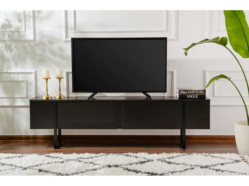 Drewniana podstawa pod telewizor "Serenity" - 180 x 29 x 50 cm - Czarny