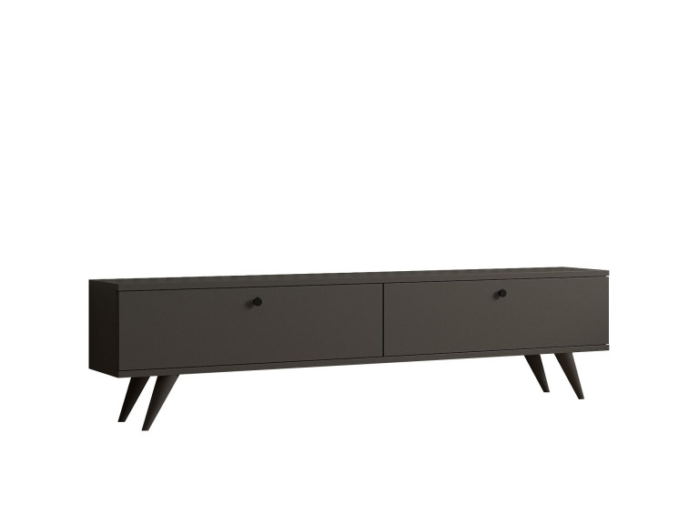 Drewniana szafka pod telewizor "Parlak" - 160 x 25 x 40 cm - Antracytowy szary