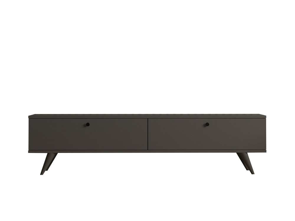 Drewniana szafka pod telewizor "Parlak" - 160 x 25 x 40 cm - Antracytowy szary