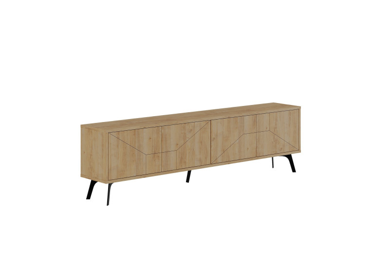 Drewniany stojak pod telewizor "Dune" - 180 x 29 x 50 cm - Beżowy