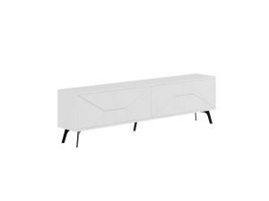 Drewniana podstawa pod telewizor "Dune" - 180 x 29 x 50 cm - Biały