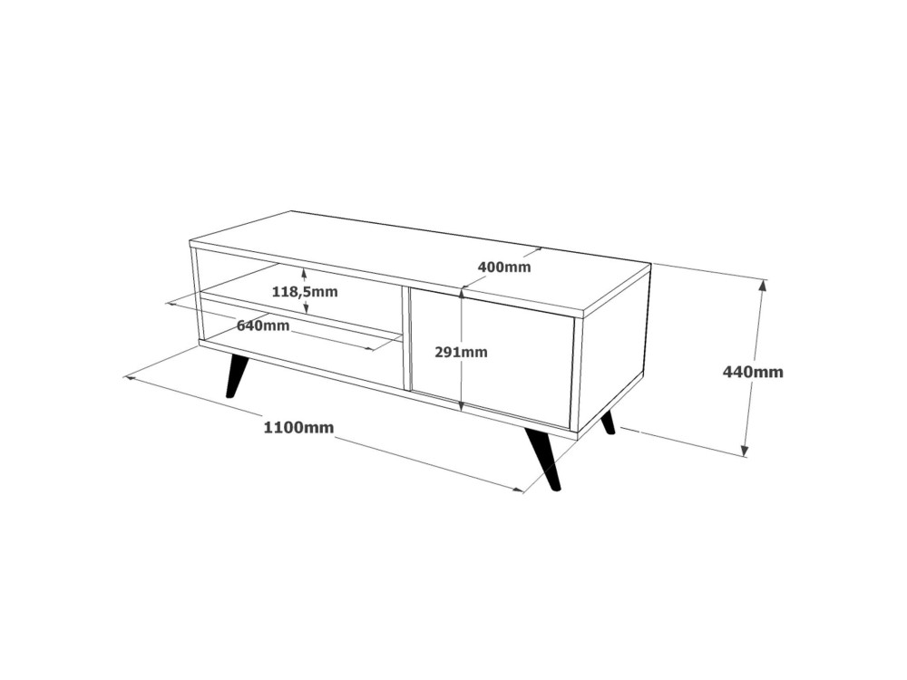 Drewniany stojak pod telewizor "Imo" - 110 x 40 x 44 cm - Brązowy