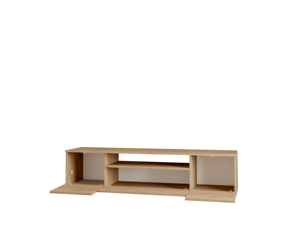 Drewniany stojak pod telewizor "Rowen" - 180 x 44 x 44 cm - Brązowy