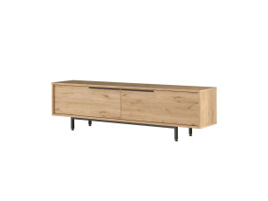 Drewniany stojak TV "Calvin" - 160 x 35 x 45 cm - Brązowy