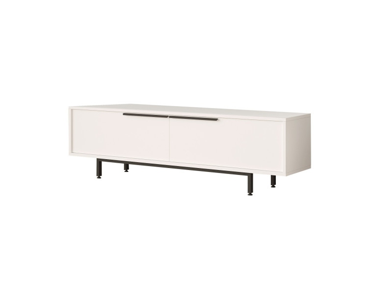 Drewniana podstawa pod telewizor Calvin - 160 x 35 x 45 cm - Biały