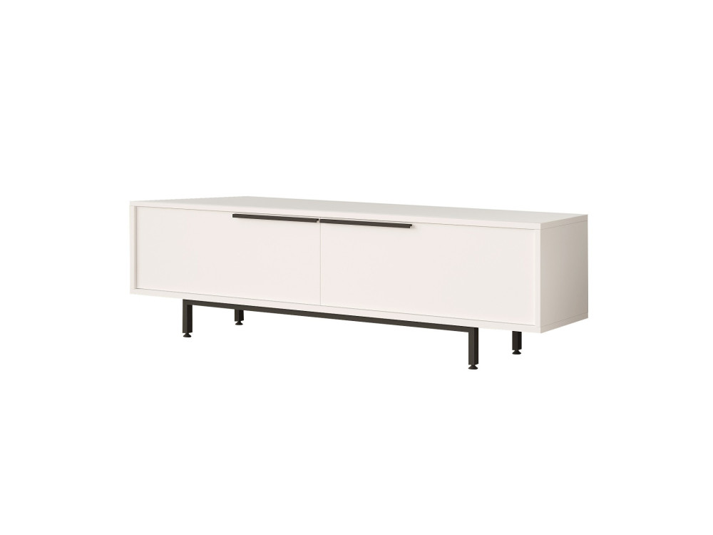Drewniana podstawa pod telewizor Calvin - 160 x 35 x 45 cm - Biały