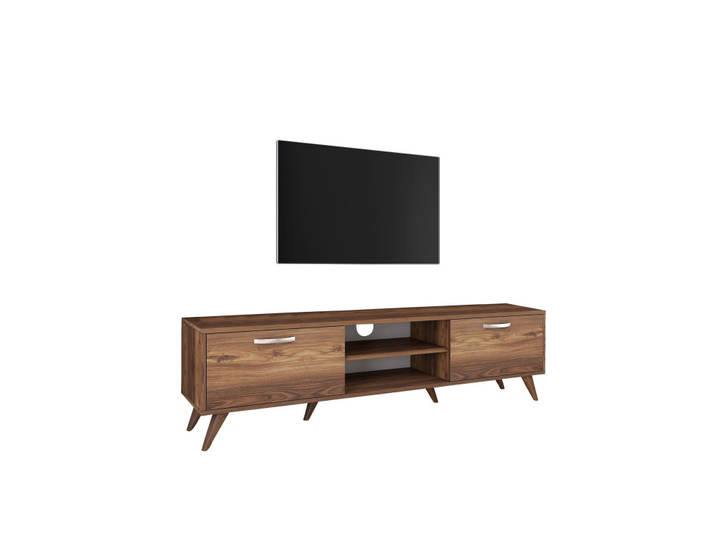 Drewniany stojak na telewizor "Atik" - 180 x 35 x 48 cm - Brązowy