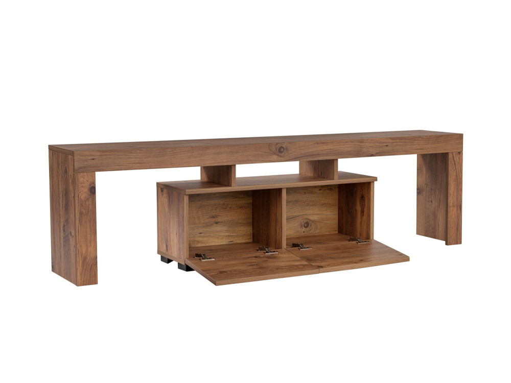 Drewniany stojak pod telewizor "Enclave" - 180 x 31 x 50 cm - Brązowy
