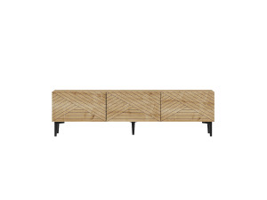 Drewniana szafka pod telewizor "Felix" 160 x 31,4 x 44,1 cm - dąb szafirowy
