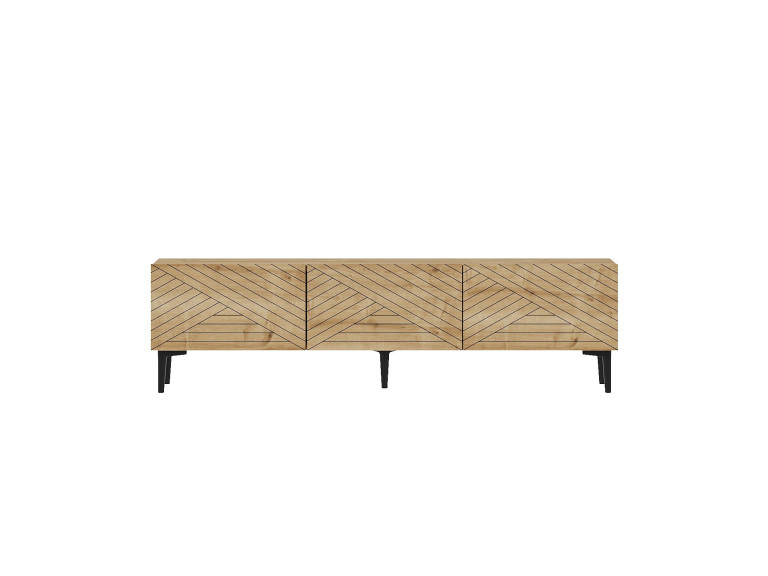 Drewniana szafka pod telewizor "Felix" 160 x 31,4 x 44,1 cm - dąb szafirowy
