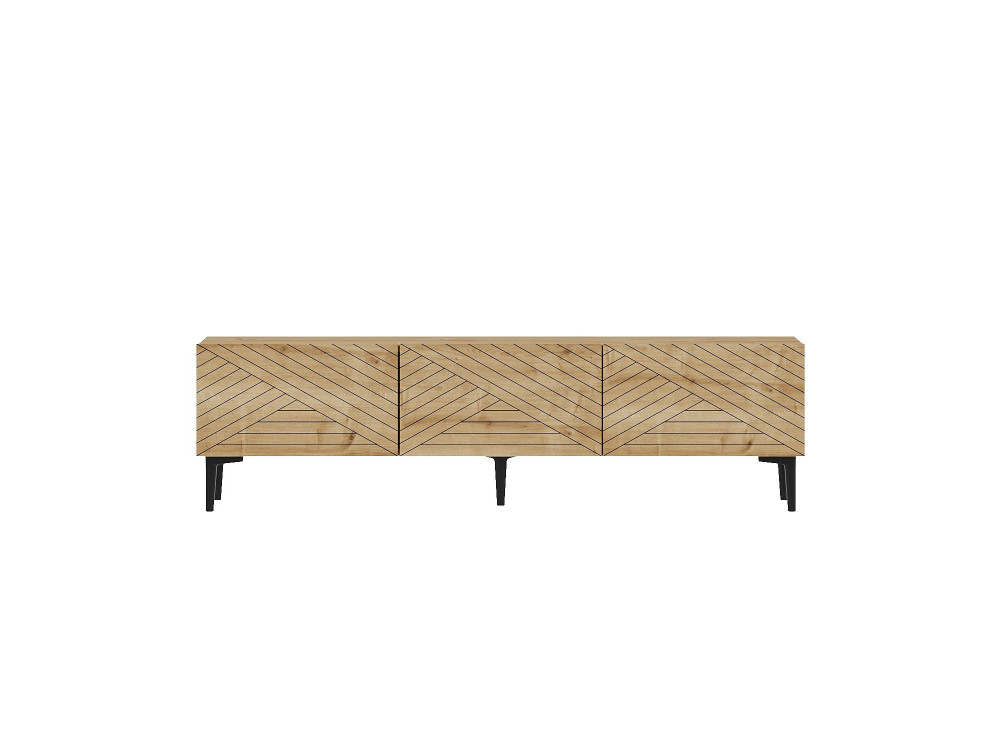 Drewniana szafka pod telewizor "Felix" 160 x 31,4 x 44,1 cm - dąb szafirowy