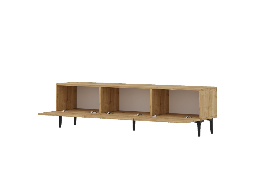 Drewniana szafka pod telewizor "Felix" 160 x 31,4 x 44,1 cm - dąb szafirowy