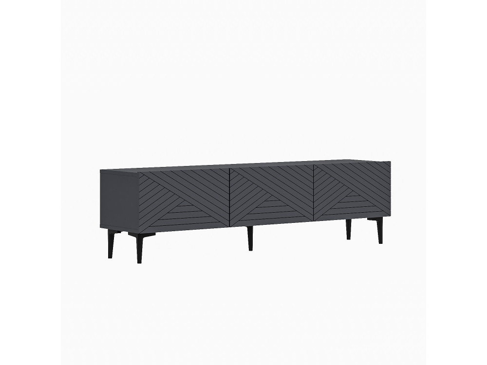 Drewniana szafka pod telewizor "Felix" 160 x 31,4 x 44,1 cm - Antracyt