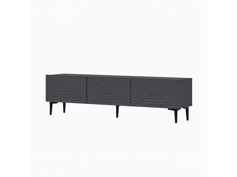 Drewniana szafka pod telewizor "Felix" 160 x 31,4 x 44,1 cm - Antracyt