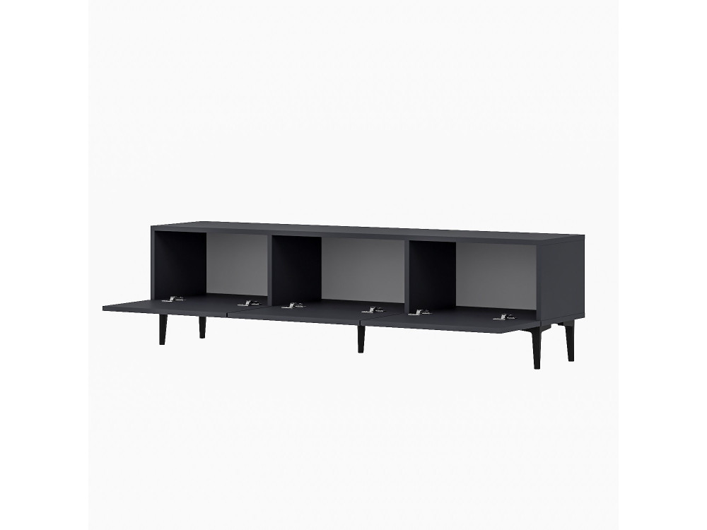 Drewniana szafka pod telewizor "Felix" 160 x 31,4 x 44,1 cm - Antracyt