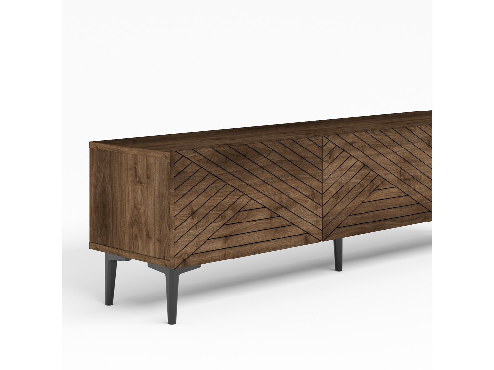 Drewniana podstawa pod telewizor "Felix" - 160 x 31 x 44 cm - Brązowy