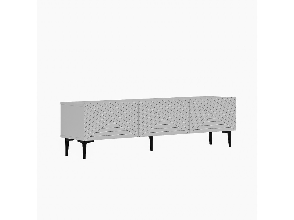 Drewniana podstawa pod telewizor "Felix" - 160 x 31 x 44 cm - Biały