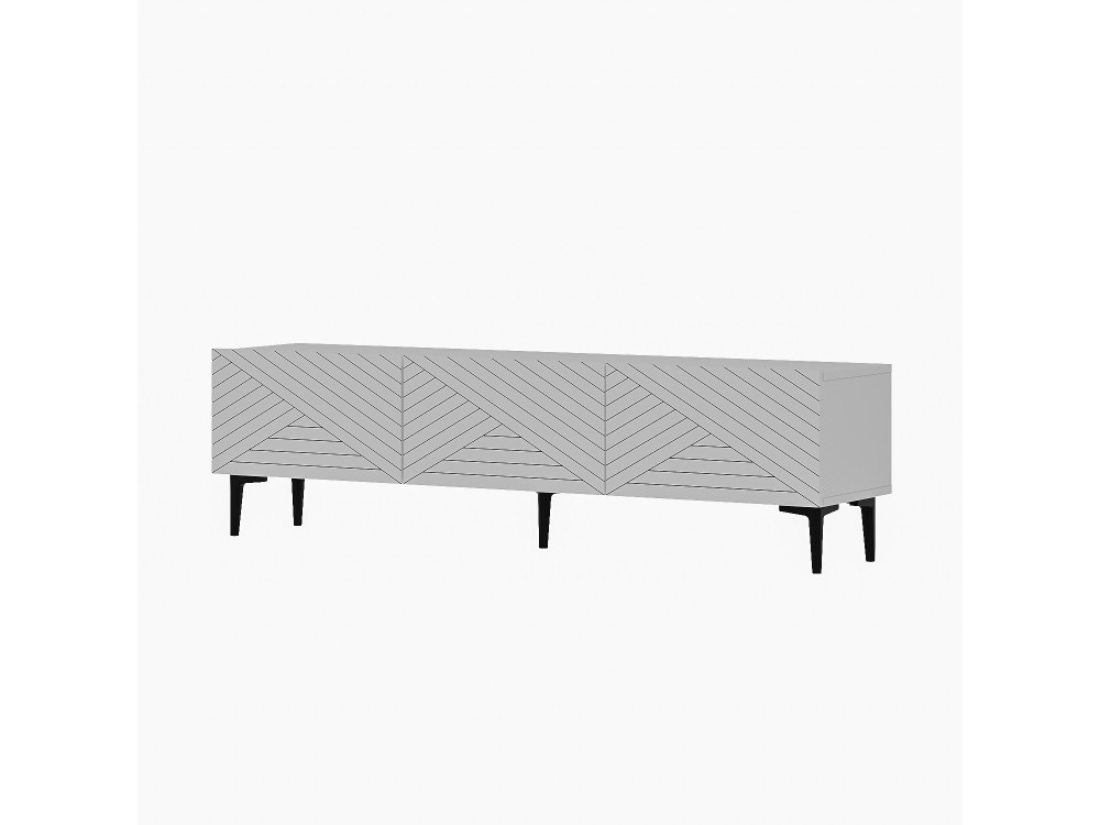 Drewniana podstawa pod telewizor "Felix" - 160 x 31 x 44 cm - Biały