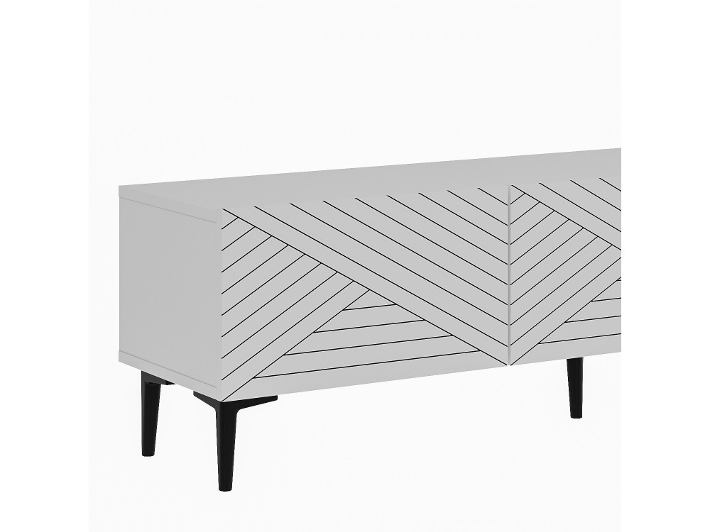Drewniana podstawa pod telewizor "Felix" - 160 x 31 x 44 cm - Biały