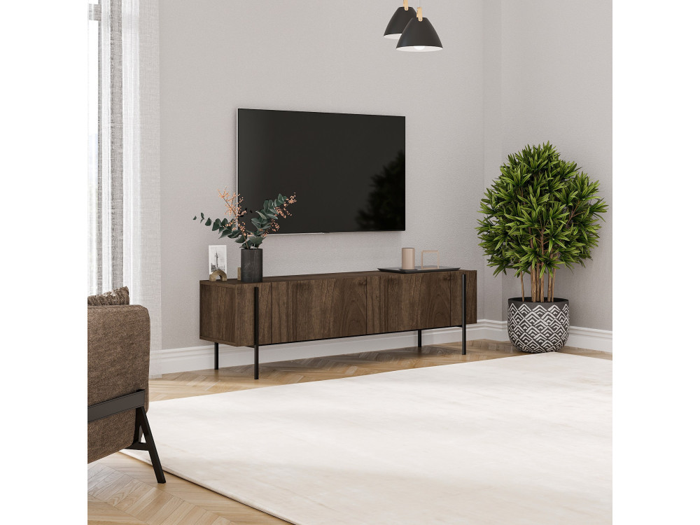 Drewniany stojak pod telewizor "Herman" - 160 x 31 x 45 cm - Brązowy