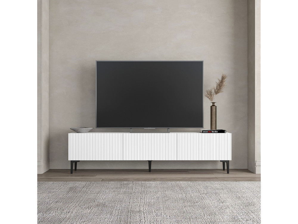 Drewniana podstawa pod telewizor "Oscar" - 180 x 31 x 45 cm - Biały