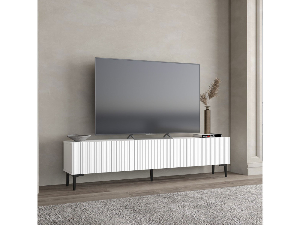 Drewniana podstawa pod telewizor "Oscar" - 180 x 31 x 45 cm - Biały