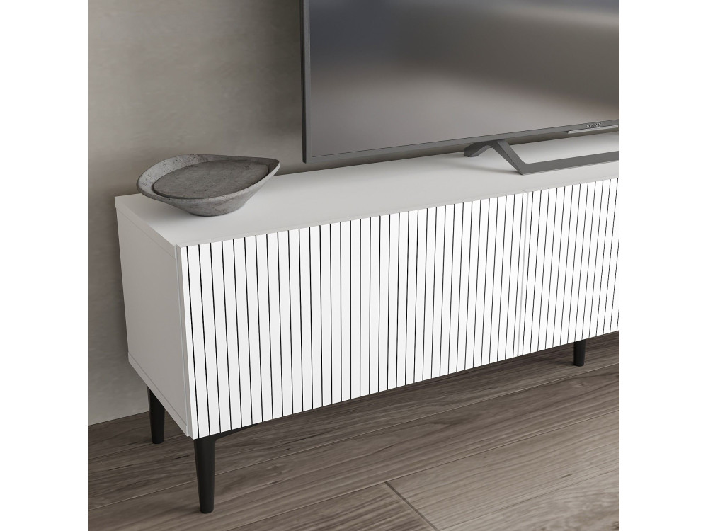 Drewniana podstawa pod telewizor "Oscar" - 180 x 31 x 45 cm - Biały