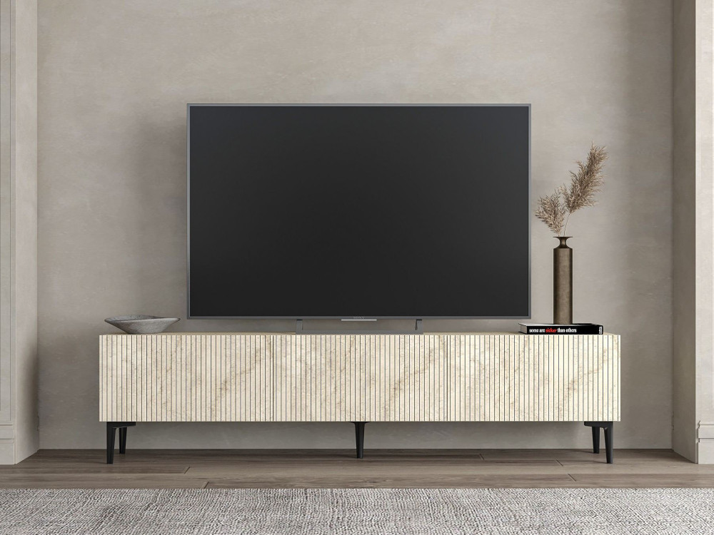 Drewniany stojak pod telewizor "Oscar" - 180 x 31 x 45 cm - Beżowy