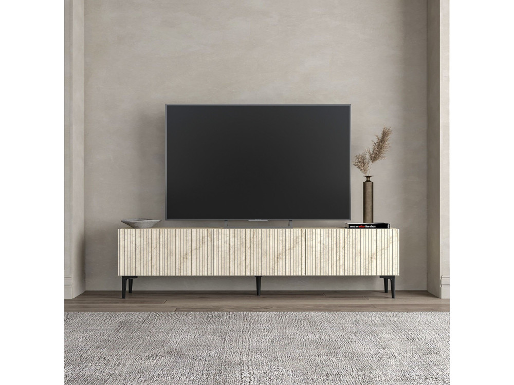 Drewniany stojak pod telewizor "Oscar" - 180 x 31 x 45 cm - Beżowy