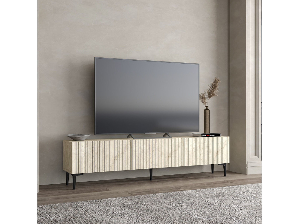 Drewniany stojak pod telewizor "Oscar" - 180 x 31 x 45 cm - Beżowy