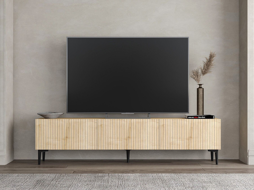 Drewniana podstawa pod telewizor "Oscar" - 180 x 31 x 45 cm - Jasny brąz