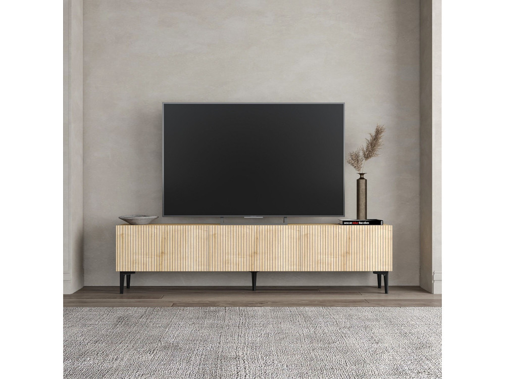 Drewniana podstawa pod telewizor "Oscar" - 180 x 31 x 45 cm - Jasny brąz