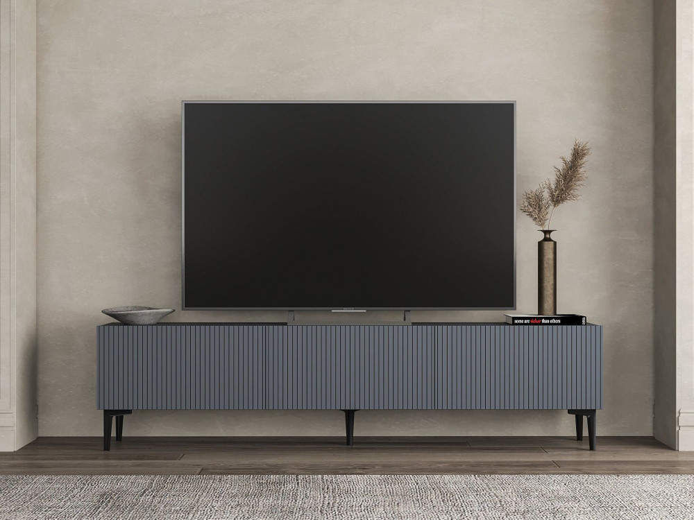 Drewniana podstawa pod telewizor "Oscar" - 180 x 31 x 45 cm - Antracytowy szary