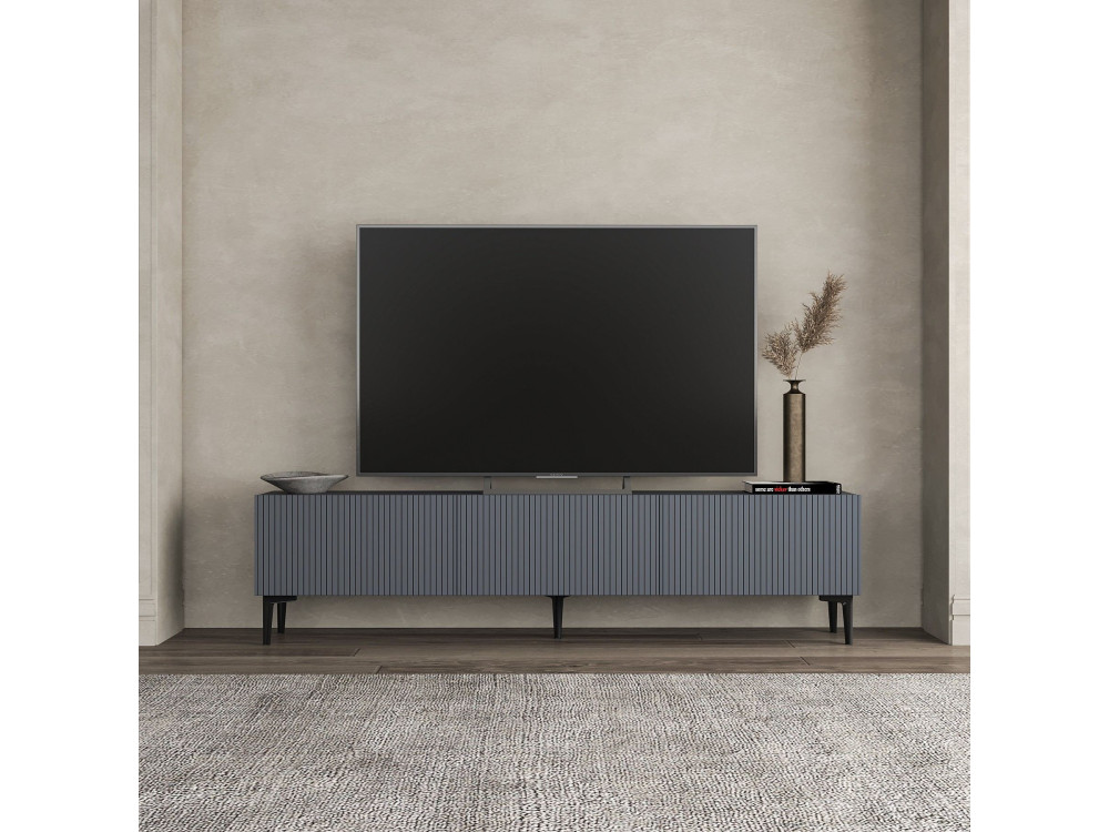 Drewniana podstawa pod telewizor "Oscar" - 180 x 31 x 45 cm - Antracytowy szary