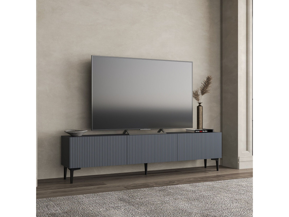 Drewniana podstawa pod telewizor "Oscar" - 180 x 31 x 45 cm - Antracytowy szary