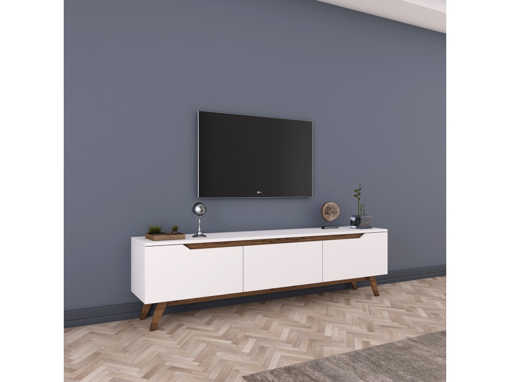 Drewniana podstawa pod telewizor "Digi" - 180 x 35 x 48 cm - Brązowy