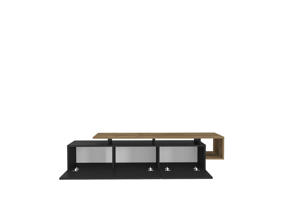 Drewniana podstawa pod telewizor "Basak" - 180 x 40 x 46 cm - Czarny