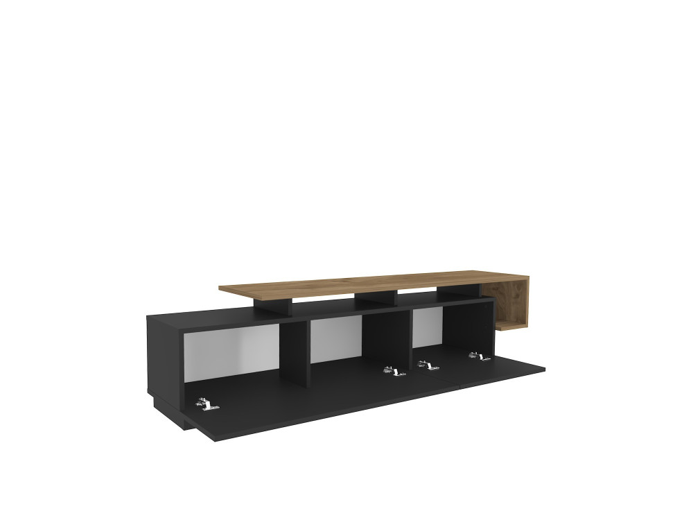 Drewniana podstawa pod telewizor "Basak" - 180 x 40 x 46 cm - Czarny