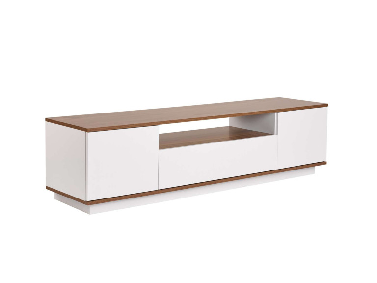 Drewniana podstawa pod telewizor "Veramont" - 180 x 44 x 44 cm - Ciemny brąz