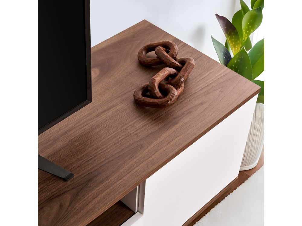 Drewniana podstawa pod telewizor "Veramont" - 180 x 44 x 44 cm - Ciemny brąz