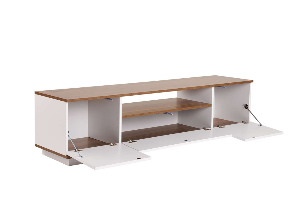 Drewniana podstawa pod telewizor "Veramont" - 180 x 44 x 44 cm - Ciemny brąz