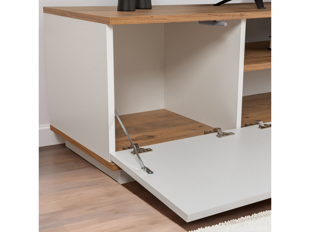 Drewniana podstawa pod telewizor "Veramont" - 180 x 44 x 44 cm - Brązowy