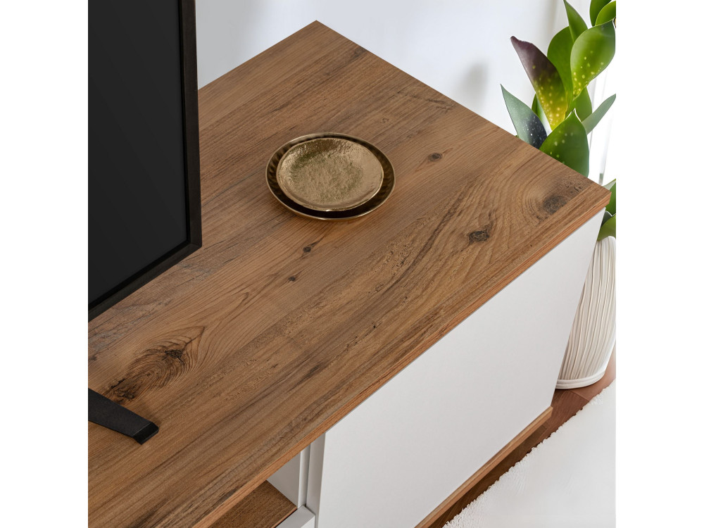 Drewniana podstawa pod telewizor "Veramont" - 180 x 44 x 44 cm - Brązowy