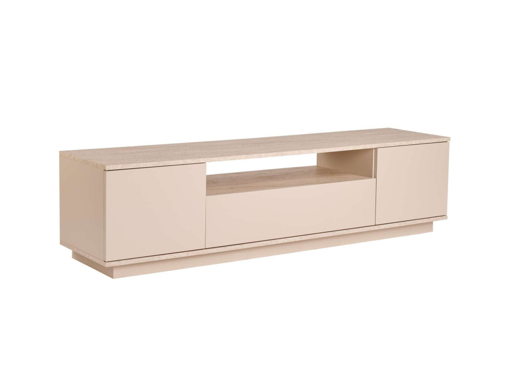 Drewniana podstawa pod telewizor "Veramont" - 180 x 44 x 44 cm - Beżowy