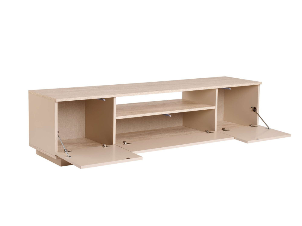 Drewniana podstawa pod telewizor "Veramont" - 180 x 44 x 44 cm - Beżowy