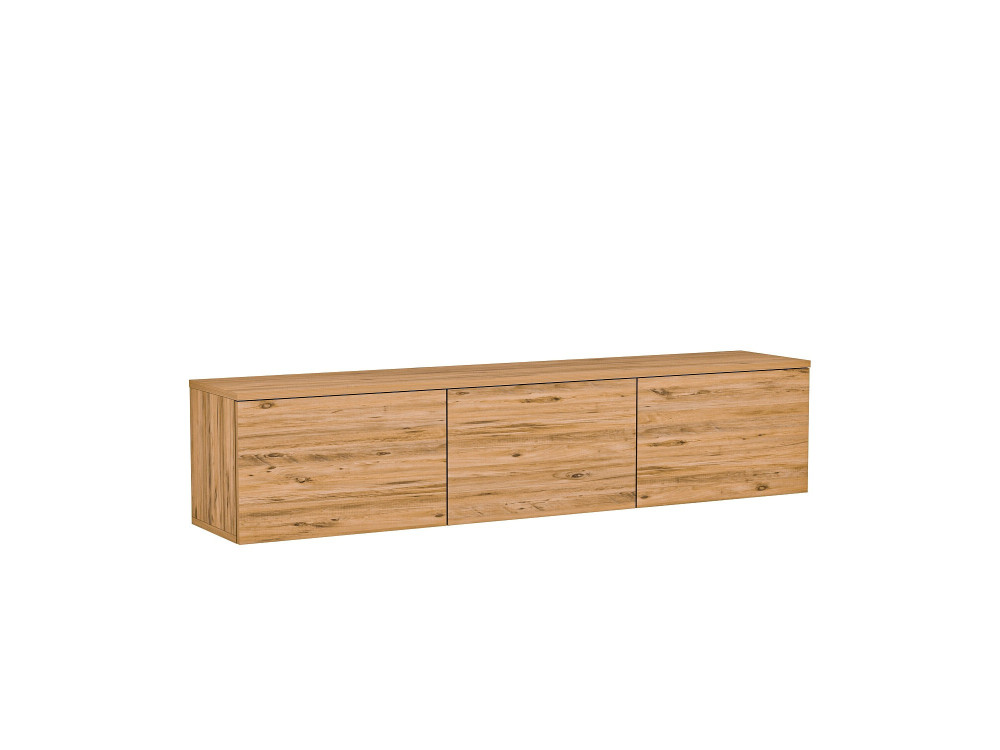 Podwieszany drewniany stojak TV "Neon illuminated" z oświetleniem LED - 160 x 32 x 35 cm - Brązowy