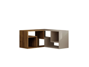 Modułowa drewniana szafka pod telewizor "Glis" - 145 x 35 x 44 cm - Beżowy