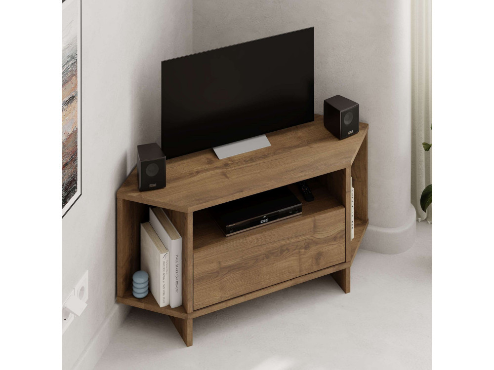 Drewniany stojak pod telewizor "Viva" - 95 x 35 x 45 cm - Brązowy
